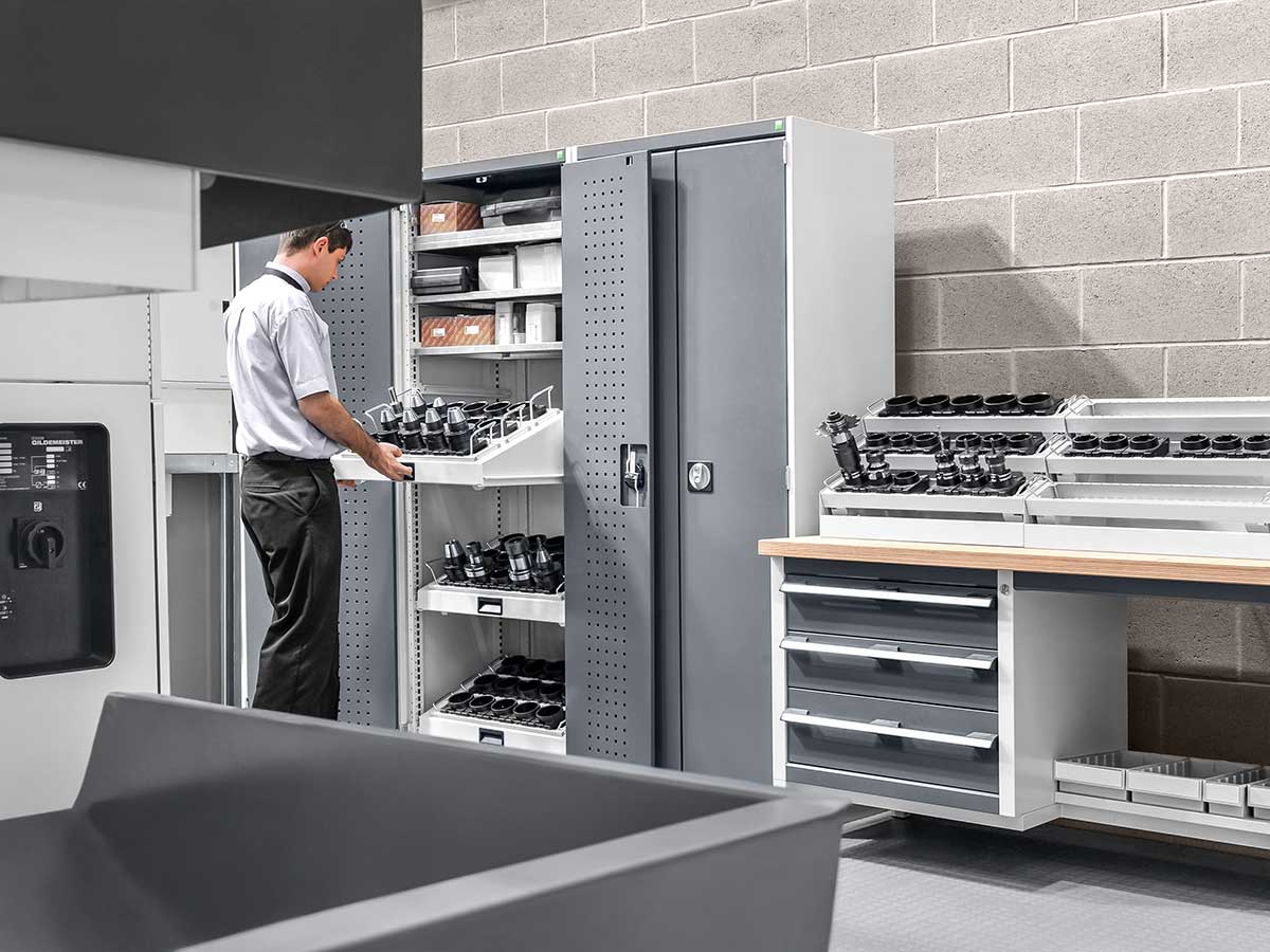 cubio workshop equipment for production and workshop in grey colour.